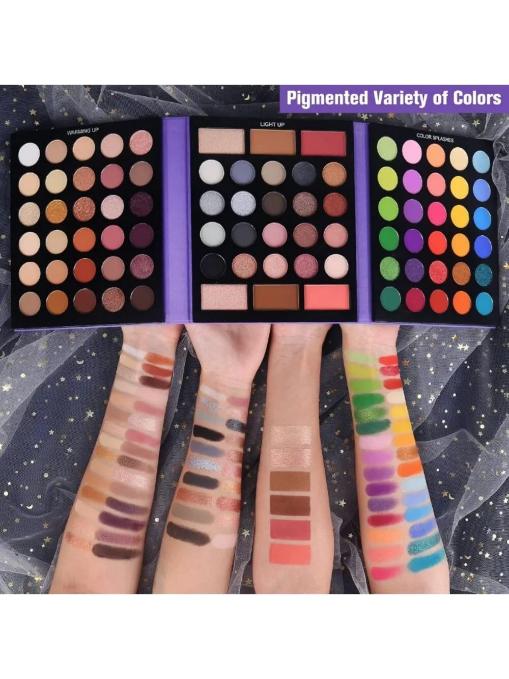15-Piece Eyeshadow Palette & Brush Set - 86 Pigmented Colors, Matte & Shimmer